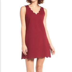 Soprano Scalloped V-Neck A-Line Dress